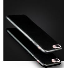 Оригинален силиконов калъф / гръб / TPU за Apple iPhone 7 Plus - черен с кожа