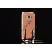 Луксозен алуминиев бъмпер с твърд гръб за Samsung Galaxy A5 2016 A510 - огледален / Rose Gold
