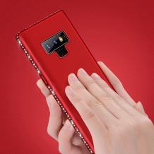 Луксозен силиконов калъф / гръб / TPU с камъни за Samsung Galaxy Note 9 - червен