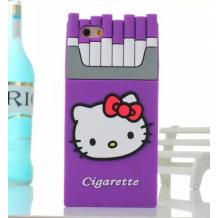 Силиконов калъф / гръб / TPU 3D Hello Kitty Series за Apple iPhone 6 / 6S - Cigarette / лилав