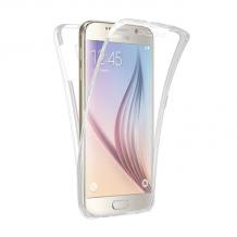 Силиконов калъф / гръб / TPU 360° за Samsung Galaxy S7 G930 - прозрачен / 2 части / лице и гръб