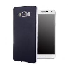 Ултра тънък силиконов калъф / гръб / TPU Ultra Thin за Samsung Galaxy A3 SM-A300F / Samsung A3 - черен с кожен гръб