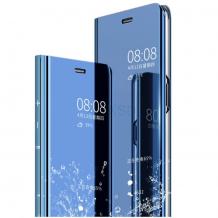 Луксозен калъф Clear View Cover с твърд гръб за Huawei Y7 2019 - син