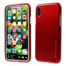 Силиконов калъф / гръб / TPU MERCURY i-Jelly Case Metallic Finish за Apple iPhone X - червен