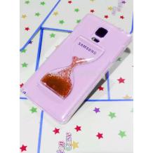 Твърд гръб / капак / за Samsung Galaxy Note 4 N910 / Samsung Note 4 - прозрачен / пясъчен часовник червен