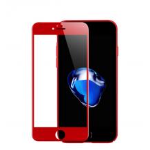3D full cover Tempered glass screen protector Apple iPhone 7 / Извит стъклен скрийн протектор за Apple iPhone 7 - червен