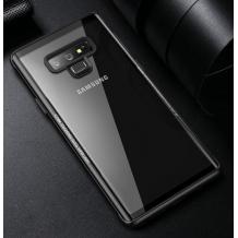 Луксозен стъклен твърд гръб EDIVIA GLASS за Samsung Galaxy Note 9 - прозрачен / черен кант