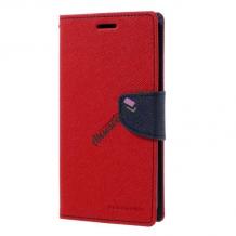 Луксозен кожен калъф Flip тефтер със стойка MERCURY Fancy Diary  за  Huawei Honor 5C / Honor 7 lite - червен