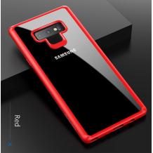 Луксозен гръб USAMS MANT Series за Samsung Galaxy Note 9 - прозрачен / червен кант