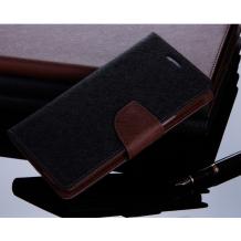 Кожен калъф Flip тефтер Mercury GOOSPERY Fancy Diary със стойка за Samsung Galaxy S5 Mini G800 - черно и кафяво