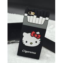 Силиконов калъф / гръб / TPU 3D Hello Kitty Series за Apple iPhone 6 / 6S - Cigarette / черен