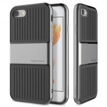 Оригинален силиконов калъф / гръб / TPU Baseus Anti-Fall Design Travel Case за Apple iPhone 7 - черен / сив кант