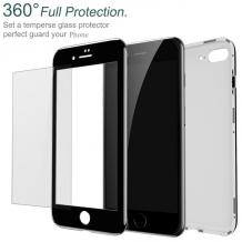 Магнитен калъф Bumper Case 360° FULL със стъклен протектор за Apple iPhone 7 / iPhone 8 - черен