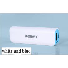 Външна батерия / Power Bank REMAX 2600 mAh за Samsung, Apple, LG, HTC, Sony, Nokia, BlackBerry, Huawei и др. - бяла със синьо