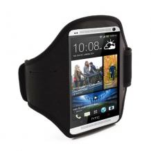 Регулируема спортна лента за ръка-калъф за HTC One M7 - черна