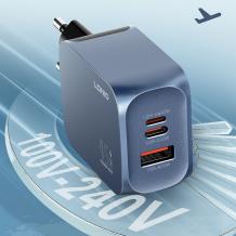 Зарядно устройство LDNIO Q6 GaN 45W с USB-C, USB-A и USB Type-C към USB Type-C кабел