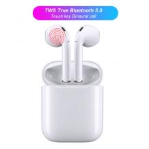 Безжични Bluetooth 5.0 слушалки RD-i18 TWS / In-ear с тъч контрол и безжично зареждане - бели