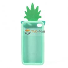 Силиконов калъф / гръб / TPU 3D за Apple iPhone 5 / 5S - Pineapple / тъмно зелен ананас