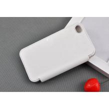 Луксозен кожен калъф Flip тефтер Mercury Fantastic за Apple iPhone 4 / 4S - бял