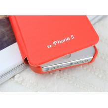 Луксозен кожен калъф Flip тефтер Mercury за Apple iPhone 5 / iPhone 5S - червен