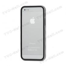 Силиконова обвивка за Apple iPhone 5 Bumper - бяло и черно