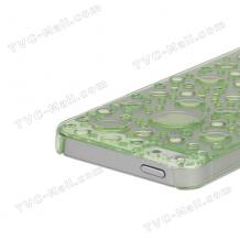 Заден предпазен твърд гръб 3D водни капки за Apple iPhone 5 - зелен