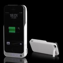 Заден капак / твърд гръб / батерия със стойка за Apple iPhone 5 5S - 4200mAh / бял