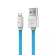 USB кабел KUCIPA за Apple iPhone 5 / iPhone 5S / iPhone 6 / iPhone 6 plus / iPod Touch 5 / iPhone 5C / iPod Nano 7 - син / плосък