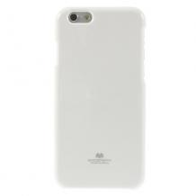 Луксозен силиконов калъф / гръб / TPU Mercury GOOSPERY Jelly Case за Apple iPhone 6 4.7" - бял