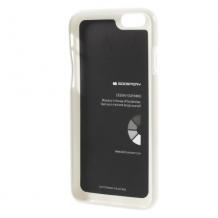 Луксозен силиконов калъф / гръб / TPU Mercury GOOSPERY Jelly Case за Apple iPhone 6 4.7" - бял