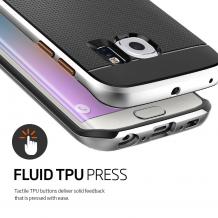 Силиконов гръб SPIGEN SGP Neo Hybrid за Samsung Galaxy S6 Edge G925 - черен със сребрист кант