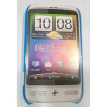 Ултра тънък заден предпазен капак за HTC Desire C - прозрачен син