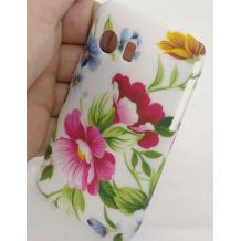 Заден предпазен твърд гръб за Samsung Galaxy Y S5360 - бял / цветя