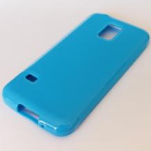 Силиконов гръб / калъф / TPU за Samsung Galaxy S5 mini G800 - син / гланц