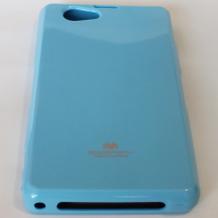 Луксозен силиконов калъф / гръб / TPU Mercury GOOSPERY Jelly Case за Sony Xperia Z1 Compact - светло син с брокат