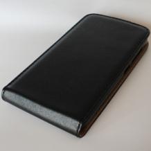 Кожен калъф Flip тефтер Flexi със силиконов гръб за Nokia X2 Dual - черен