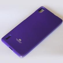 Луксозен силиконов калъф / гръб / TPU Mercury GOOSPERY Jelly Case за Huawei Ascend P7 - лилав с брокат