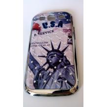 Луксозен предпазен капак / твърд гръб / с камъни за Samsung Galaxy S3 I9300 / SIII I9300 - U.S.A / Statue of Liberty