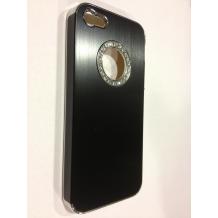 Луксозен заден предпазен капак за Apple iPhone 5 - черен с камъни