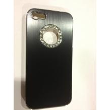 Луксозен заден предпазен капак за Apple iPhone 5 - черен с камъни