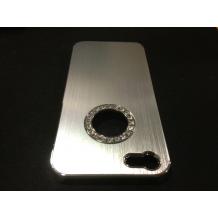 Луксозен заден предпазен капак за Apple iPhone 5 - сив с камъни