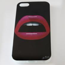 Силиконов калъф / гръб / TPU за Apple iPhone 5 / iPhone 5S - черен / целувка
