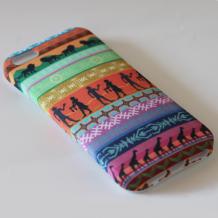 Силиконов калъф / гръб / TPU за Apple iPhone 5 / iPhone 5S - цветен с хора и животни / текстил