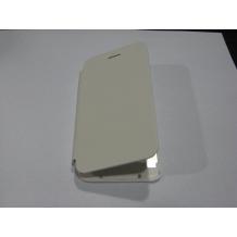 Оригинален кожен калъф тип тефтер за Apple iPhone 4 - бял