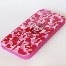 Силиконов калъф / гръб / TPU REMAX за Apple iPhone 5 / iPhone 5S - цикламен