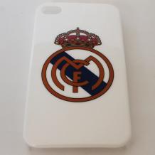 Заден предпазен твърд гръб / капак / за Apple iPhone 4 / iPhone 4S - бял / Real Madrid CF