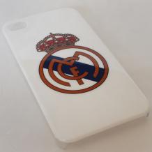 Заден предпазен твърд гръб / капак / за Apple iPhone 4 / iPhone 4S - бял / Real Madrid CF