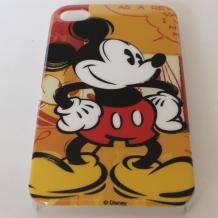 Заден предпазен твърд гръб / капак / за Apple iPhone 4 / iPhone 4S - жълт / Mikey mouse