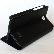 Кожен калъф Flip тефтер S-View със стойка за HTC Desire 310 - черен