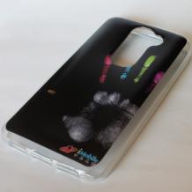 Силиконов калъф / гръб / TPU за LG G2 Mini D620 - черен / цветна ръка